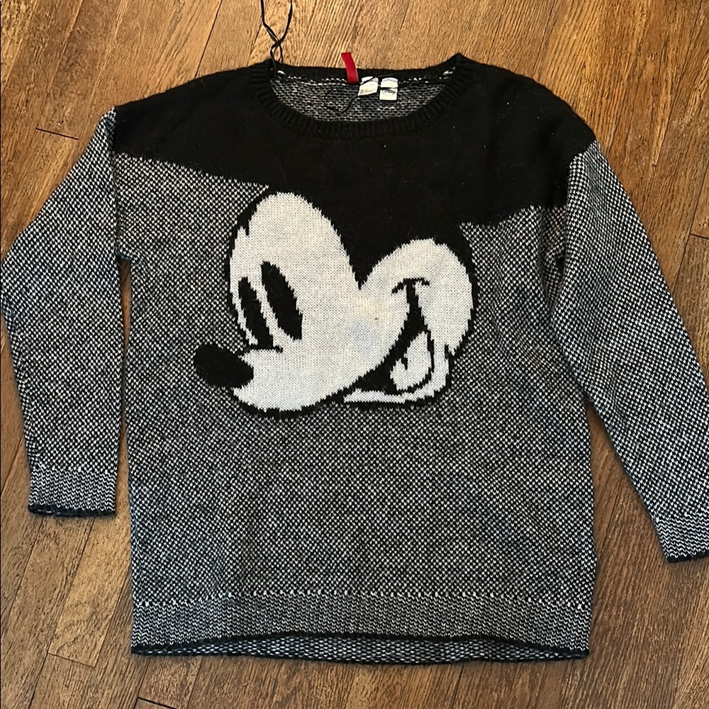 Black and Gray Mickey Mouse Sweater